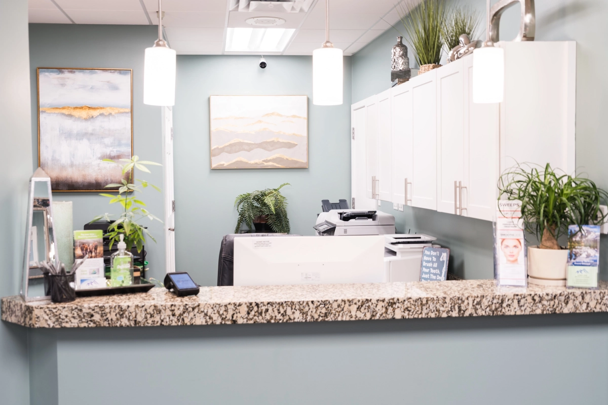 reception desk close